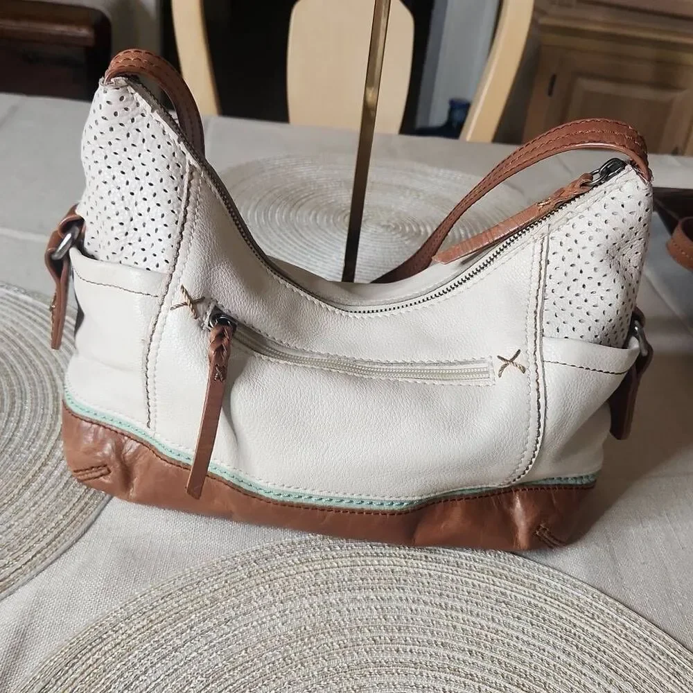 The Sak Kendra Ivory leather hobo bag